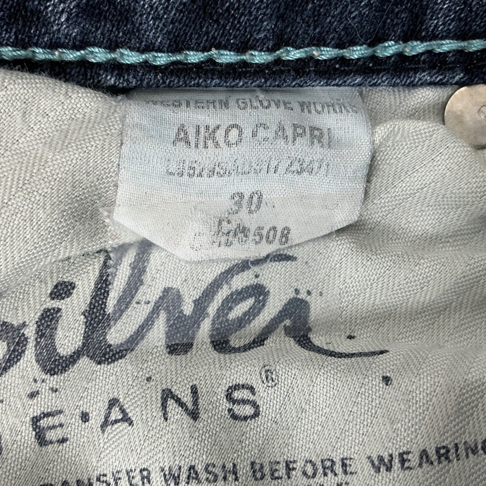 Silver Jeans Co Aiko Capri Dark Wash Cuffed Denim Jeans Size 30 L4545ADK411 - Picture 8 of 8